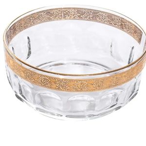 1950's French mid-century 24K gold rimmed Arcoroc France glass bowl